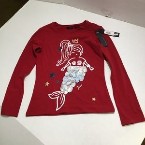 IKKS Mermaid Princess Long Sleeve Top Red 10 Years